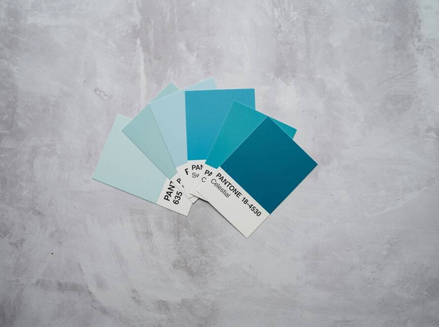 palette de peinture de couleur bleu chambre d'enfant